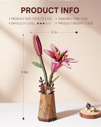 Rowood Wooden Flower Kit, DIY Artifical Flower Building Set Craft Kit - Image 5