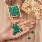 FASHEWELRY 50Pcs Synthetic Malachite Cabochons Flat Back Gemstone Cabochons - Image 5