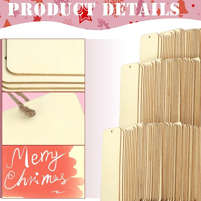100 Sets 6 x 2 Inch Large Size Wooden Bookmarks - Image 3