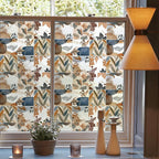 DKTIE Vintage Nature Art Tile Seamless Pattern Bathroom Window Privacy Film by Dktie