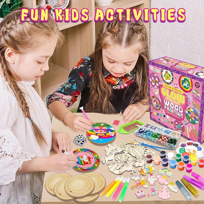 klmars Unicorn Themed Wooden Painting Kit-Glow in The Dark-Arts & Crafts Gifts - Image 5