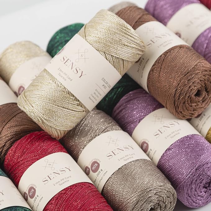 2 Pack of Sensy Premium 2mm 251 Yards Sparkle Polyester Rope 90% Polypropylene - Image 9