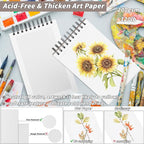10 Pack 600 Sheets Heavyweight Sketchbook 5.5" x 8.5" 200GSM Very Thick Mixed - Image 3