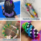 Simetufy 1200 pcs Pony Beads 6x9mm Glitter Clear Plastic Beads Transparent Beads - Image 7