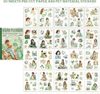 Auguro Scrapbooking Stickers 20 Sheets Pre-Cut 120 washi Stickers PET People - Image 3