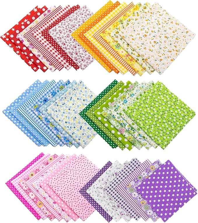 AUEAR, 42 Pack Quilting Fabric 10"X10" Cotton Fat Squares Sheets Printed Floral by AUEAR