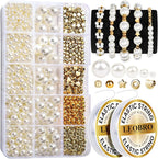 LEOBRO Pearl Beads for Bracelets, Bracelet Bead Kits, Small Pearl Beads and by LEOBRO