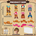 48Pcs Western Cowboy Hat Cutouts Bulletin Board Decorations Pink Cowgirl Paper - Image 2