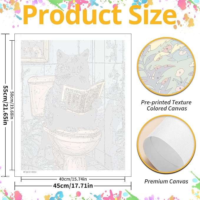 Paint by Numbers for Adult, Cat Paint by Numbers Kit for Adults Beginners - Image 3