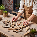 20 Pcs Natural Driftwood Pieces Branch Slices Craft Sticks Beach Decor - Image 2