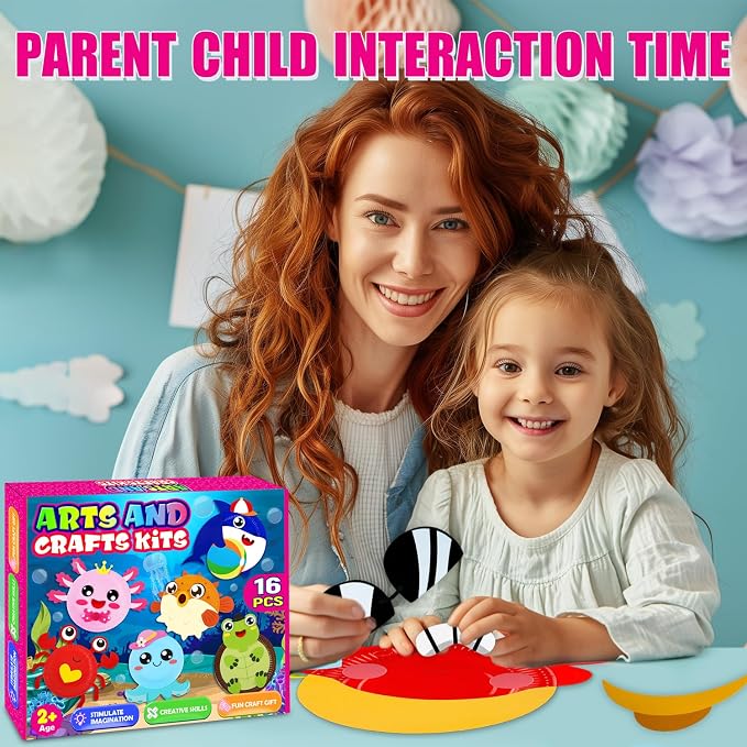 16 Pack Arts and Crafts for Kids, Toddler Crafts Animal Paper Plate Art Kit - Image 5