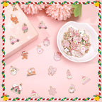 SANNIX 110Pcs/55 Pairs Christmas Charms, Holiday Xmas Enamel Pendants - Image 3