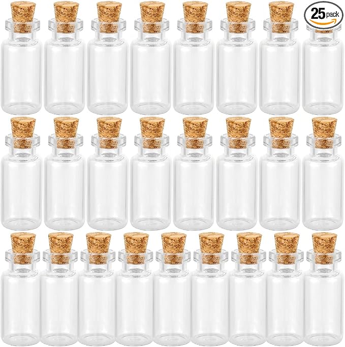 Ellbest 25Pack 3ml Mini Clear Glass Bottles by Ellbest