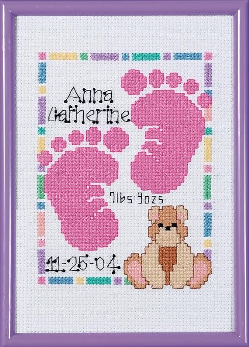 Baby Footprints Counted Cross Stitch Kit by Janlynn