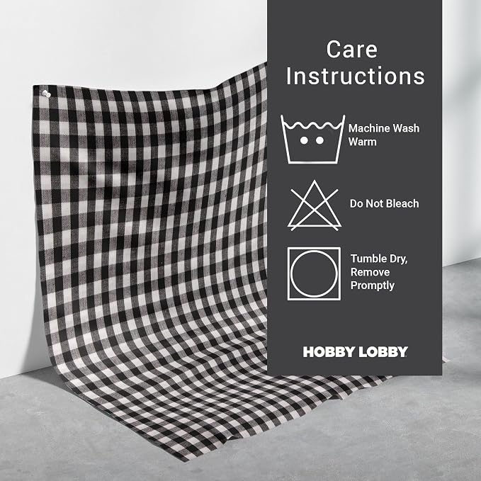 Hobby Lobby Black & White Gingham Homespun Cotton Fabric, 2 Yards | Precut - Image 4