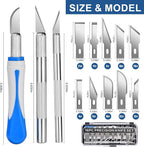 16 Pcs Premium Precision Craft Knife Set, 10 Replaceable Carbon Steel Blades - Image 2
