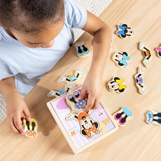 Melissa & Doug Disney Minnie Mouse Dress-Up Puzzle, 18 Pieces Mix and Match - Image 2