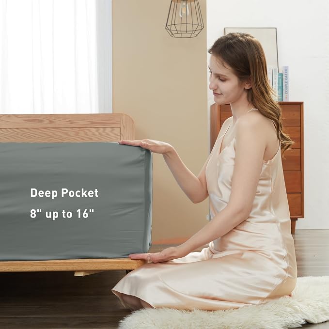 Sunflower Queen Fitted Sheet, 1-Piece Deep Pocket Fitted Bottom Sheet 16" - Image 3
