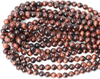 45PCS 8mm Natural Red Tiger Eye Gemstone Round Loose Beads - Image 3