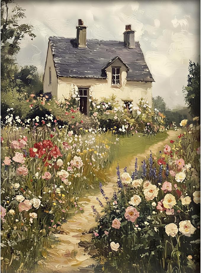 WUDWL Diamond Art Kits for Adults Beginner, Garden DIY Flower Painting Diamond by WUDWL