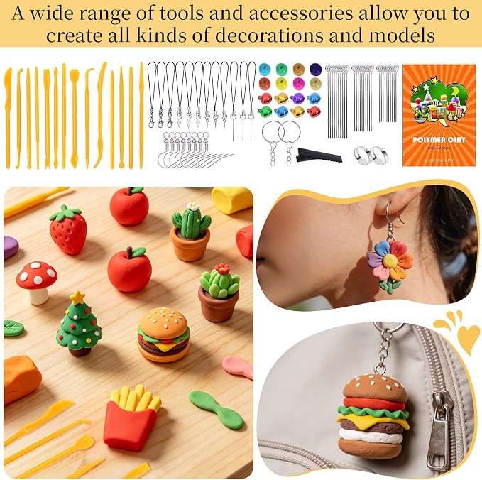 148 Pcs Polymer Clays 62 Bright Colors Oven Bake Clay Non-Sticky Modeling Clay - Image 3