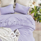 Andency Comforter King Size Bed Set Lavender, All Season Soft Tassel Bed Set - Image 6