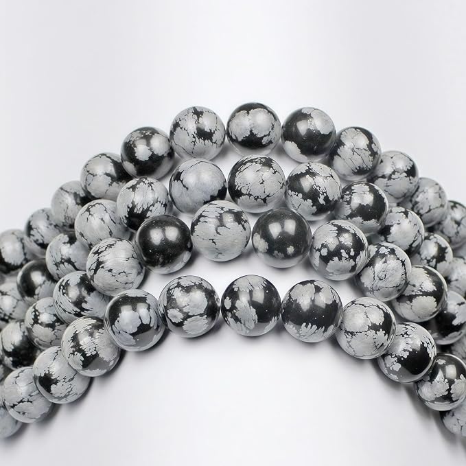 MJDCB Snowflake Obsidian Beads Round Natural Stone Beads - Image 6