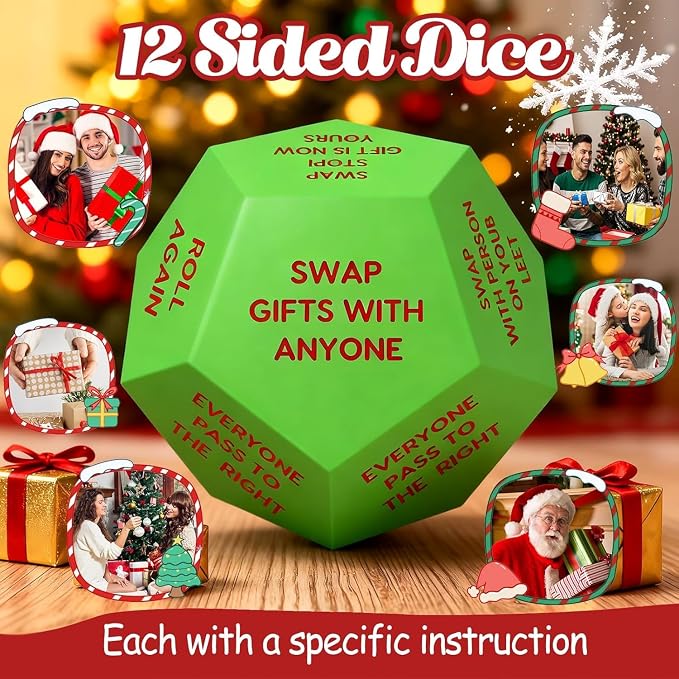 Santa Swap Gift Exchange Dice, 3 * 3in Exchange Gifts Family Game, Christmas - Image 4