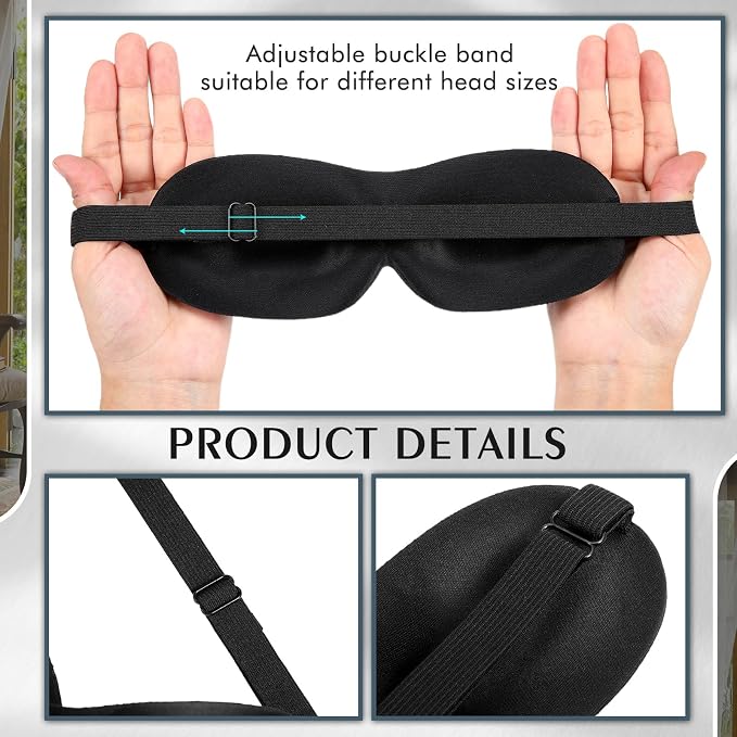 Bonuci 12 Pack Sleep Mask Blackout 3D Eye Mask - Image 3