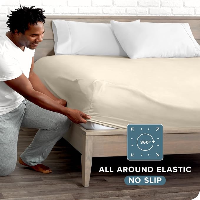 Bare Home Fitted Bottom Sheet Split Head Flex King Size - Image 4