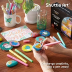Shuttle Art Automatic Ink Control Acrylic Paint Markers, 24 Pastel Colors Brush - Image 8