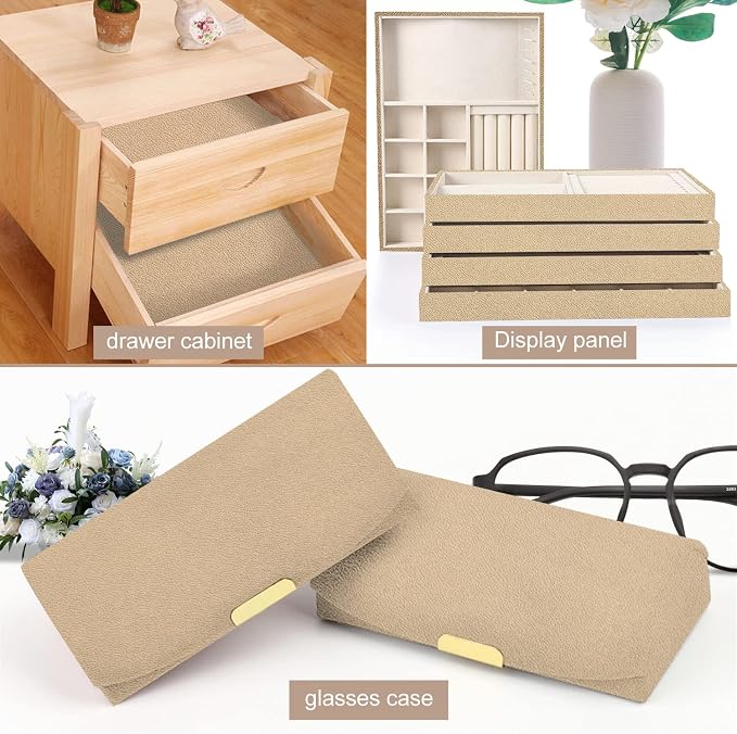 Removable Velvet Fabric Self Adhesive Felt Fabric Liner Beige Velvet Drawer - Image 5