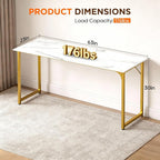 PayLessHere | 63 Inch Computer Desk | White Gold | Office Desk - Image 3