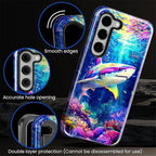 for Samsung Galaxy S23 Case, Colorful Ocean Sharks Pattern Glossy 2 in 1 - Image 5