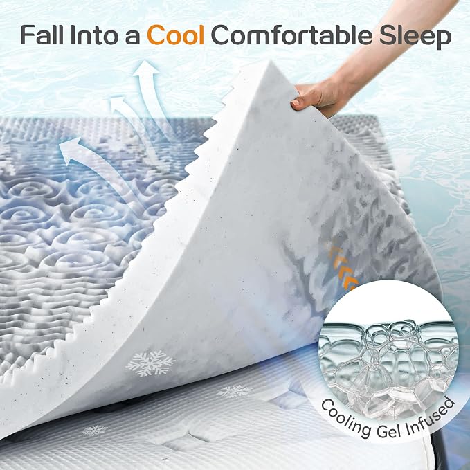 SINWEEK 2 Inch Memory Foam Mattress Topper Twin XL, Twin Extra Long Mattress - Image 5