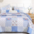 YIKUSH Quilt Sets Queen Size Floral Quilt Set 3 Pieces Bedding Set Bedspreads by YIKUSH