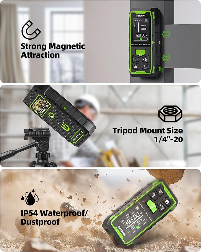Huepar Dual Laser Measuring Tool, Fathers Day Dad Gifts, 393Ft Green-Beam - Image 9