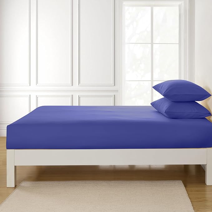 Queen Fitted Sheet Only with Full Elastic & Built in Corner Sheet Straps to - Image 3