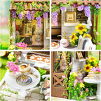Miniature House Kit, CUTEROOM Tiny House Kit Wooden Dollhouse Kit Mini House - Image 5