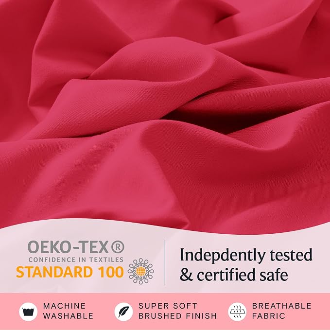 LuxClub 3 PC Twin XL Sheet Set, Deep Pockets Wrinkle Free Cooling Bed Sheets - Image 5