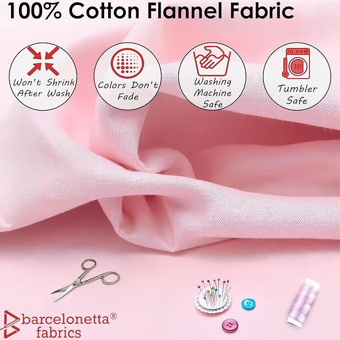 Barcelonetta | 100% Cotton Flannel Fabric | Super Soft | 180GSM, Medium Weight - Image 3