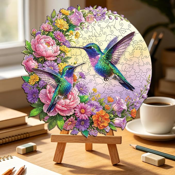200pcs Wooden Puzzles for Adults Unique Animal Shaped Pieces Colorful Moon and - Image 5