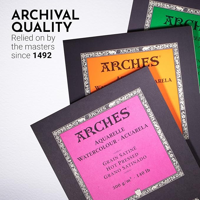 Arches Watercolor Paper 140 lb. Rough 12 Sheet Pad 9x12" - Image 5