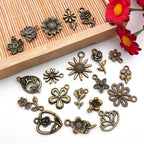 WOCRAFT 60pcs Antique Bronze Flowers Bracelet Charms - Image 3