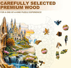Wooden Puzzles for Adults Fantasy Castle Waterfall Driftwood Puzzles 180 Pieces - Image 3