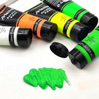 Artecho Green Glow in the Dark Acrylic Paint Set, 120ml / 4.05oz | Non-Toxic - Image 3