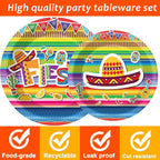 96 Pieces Fiesta Party Decorations Mexican Plates Tableware Set - Image 4