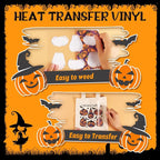 HTVSTD Pumpkin Halloween HTV Heat Transfer Vinyl 12pcs 12×10in | Halloween - Image 3