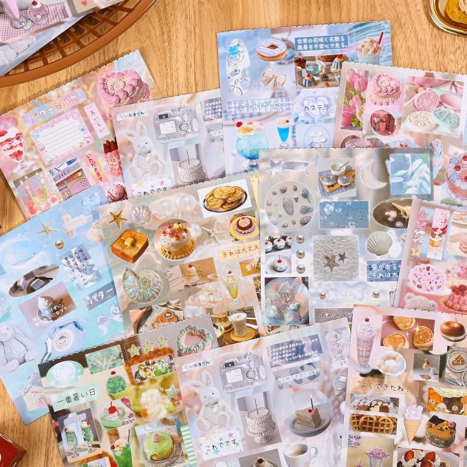 Girl's Japanese Retro Sticker Book, Food and Daily Life Theme - Image 6