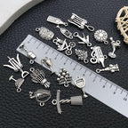 WOCRAFT 60pcs Antique Silver Wine Bracelet Charms - Image 4